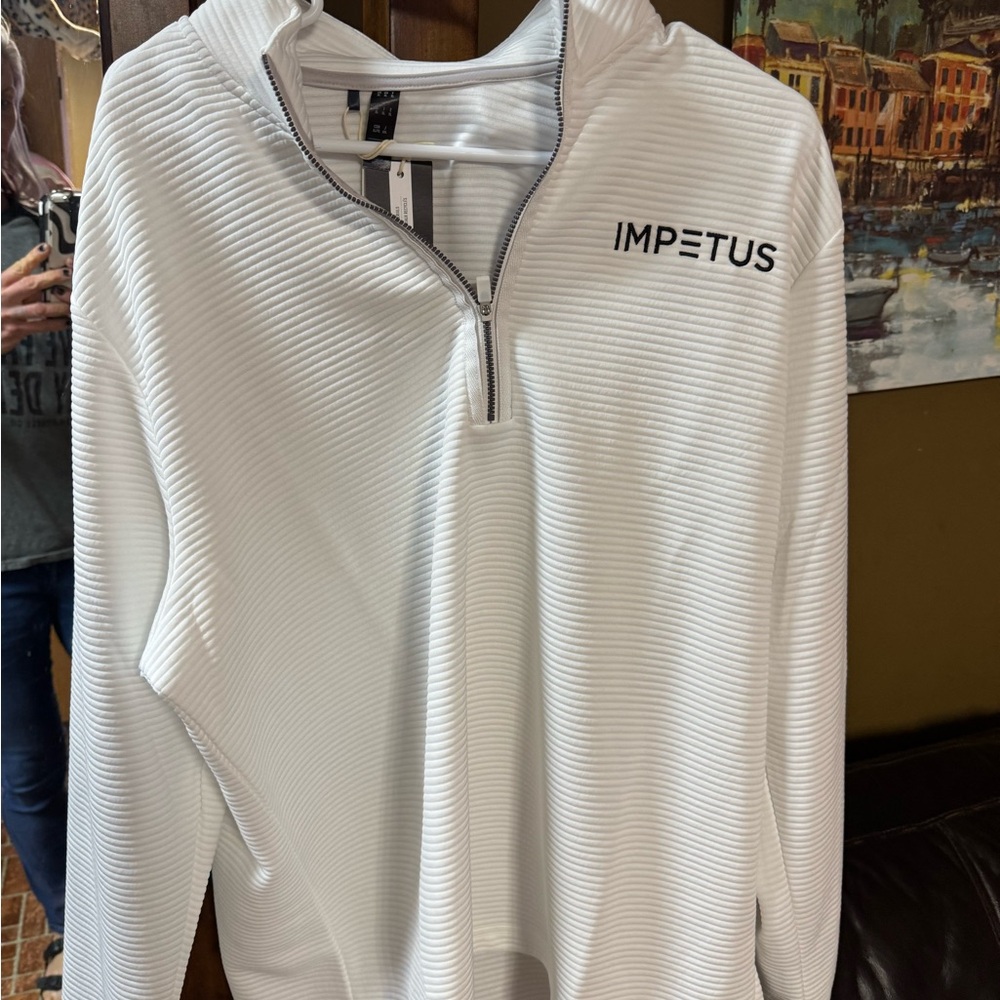 Adidas Impetus White Quarter-Zip Pullover